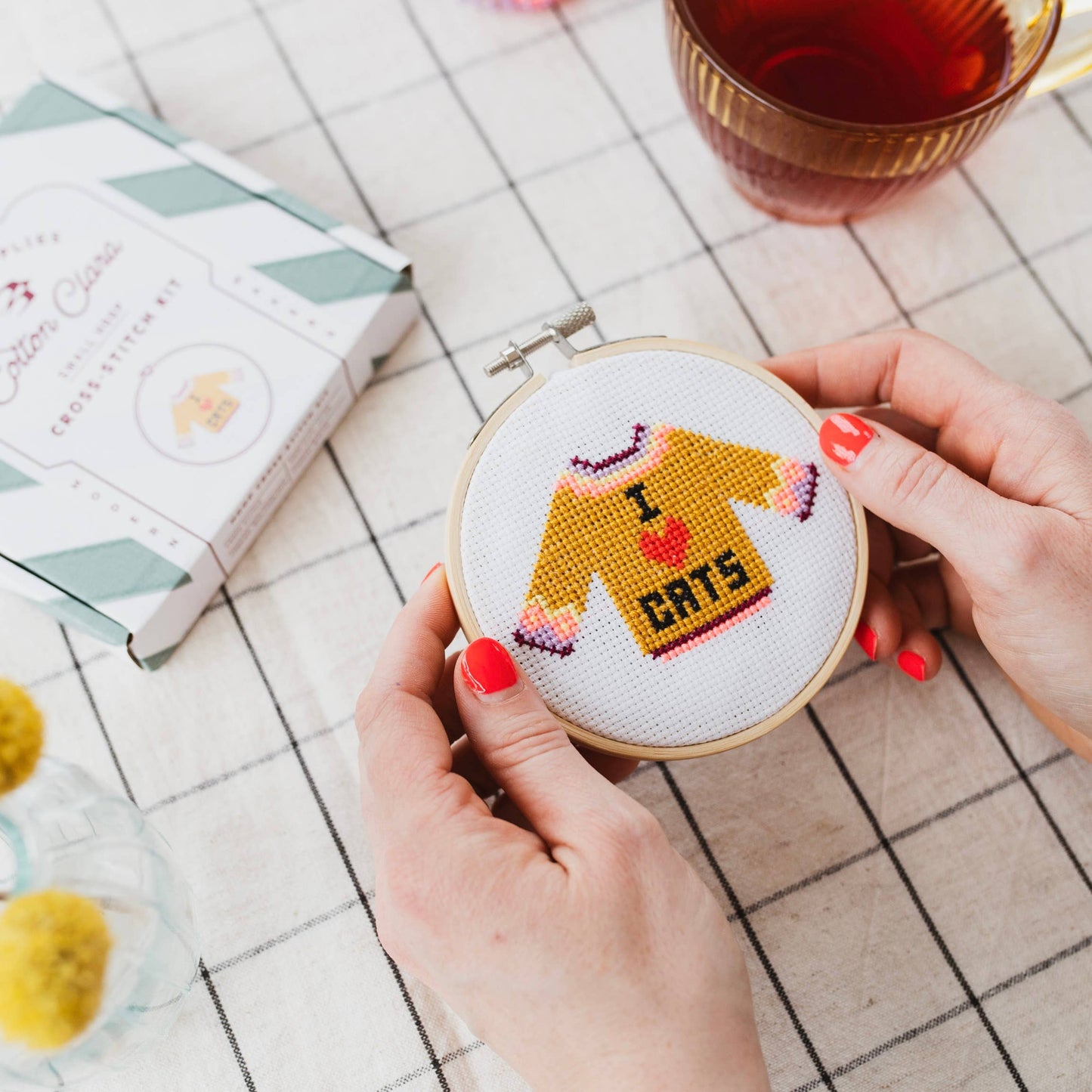 Cotton Clara | I Love Cats | Cross Stitch Kit