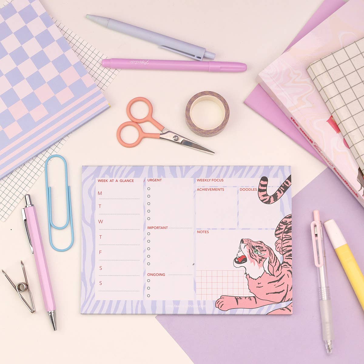 Fawn & Thistle | Weekly Desk Pad Planner | Tiger