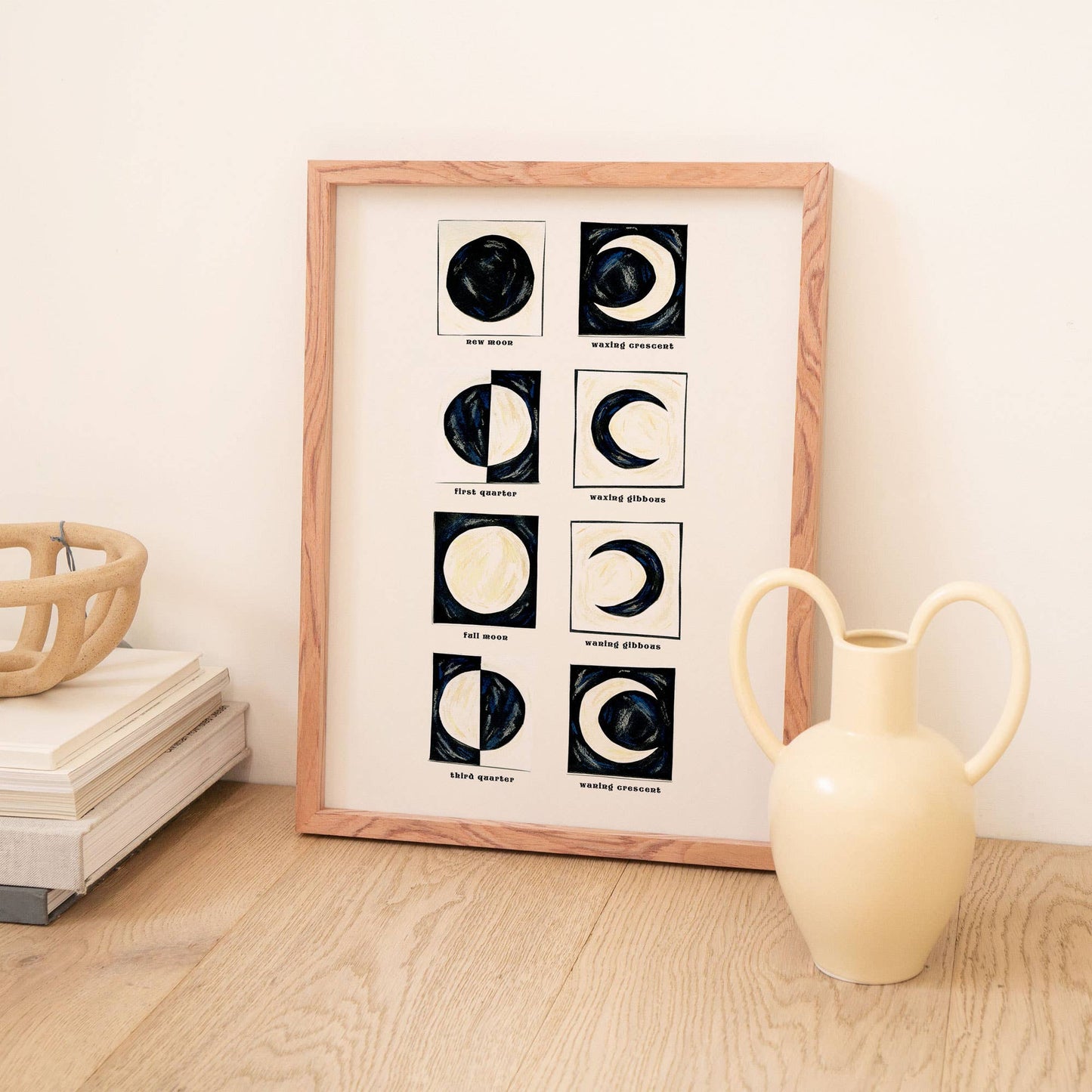 Little Black Cat | A4 Print | Moon Phases