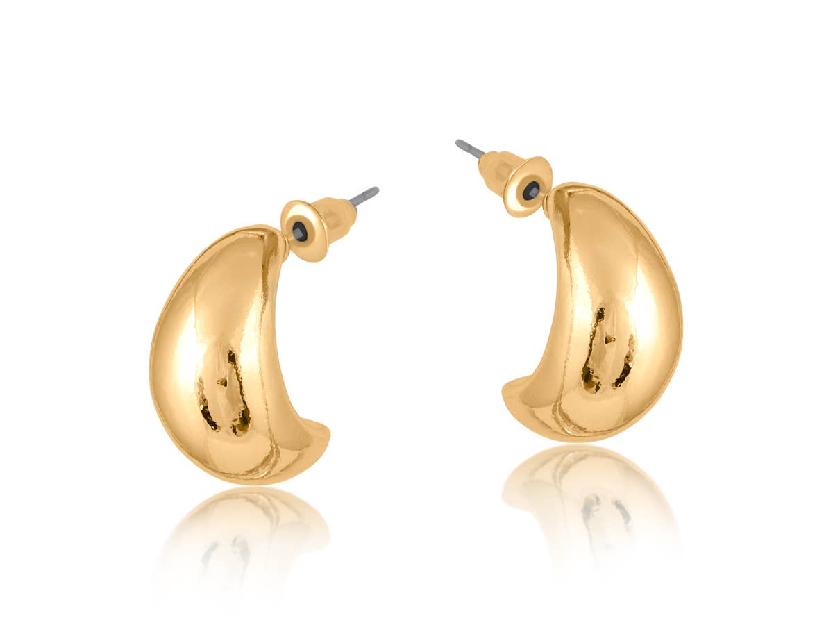 Big Metal London | Earrings | Rose Organic Shape Petal | Gold