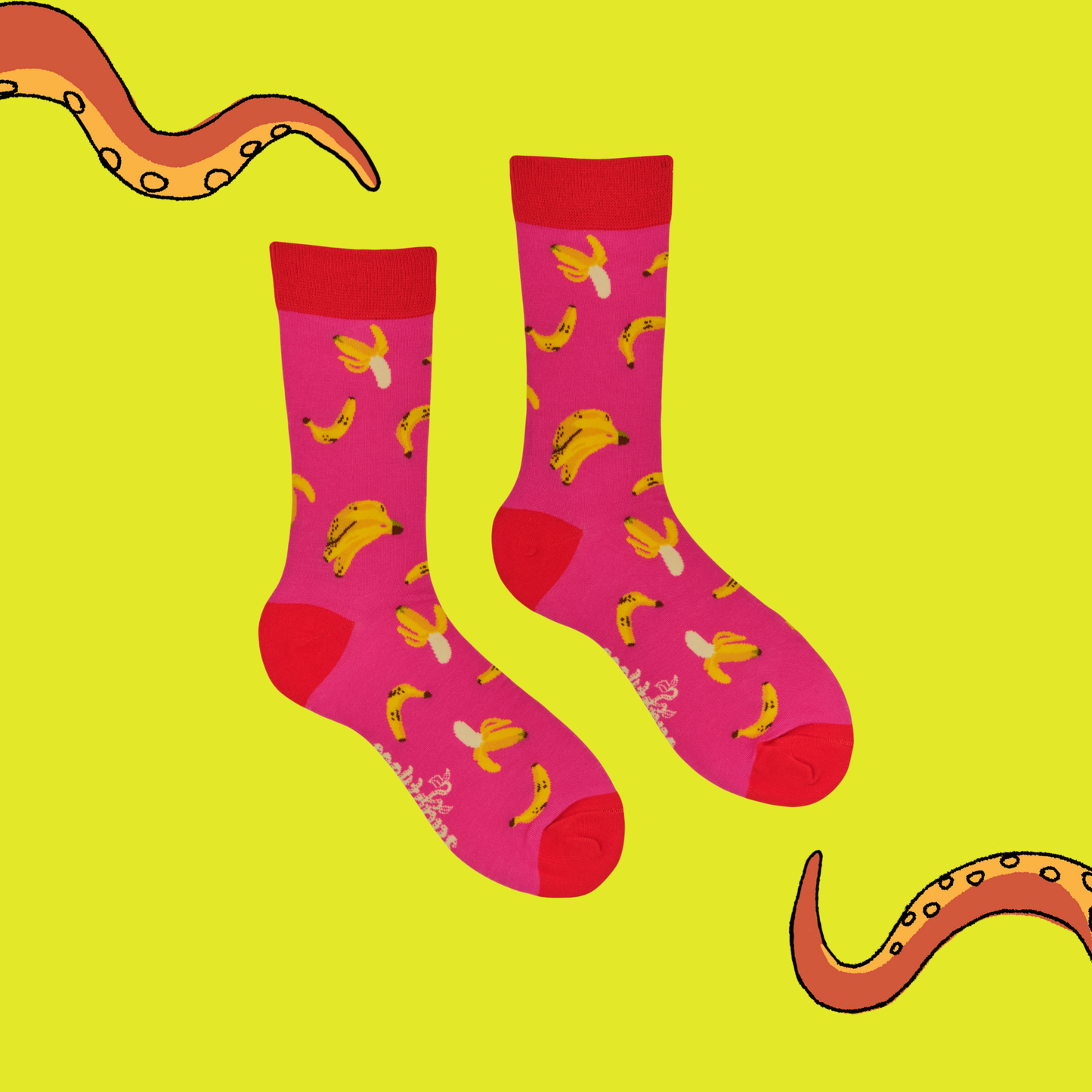 Socktopus | Bananas Bamboo Socks | Pink | S UK 4-8