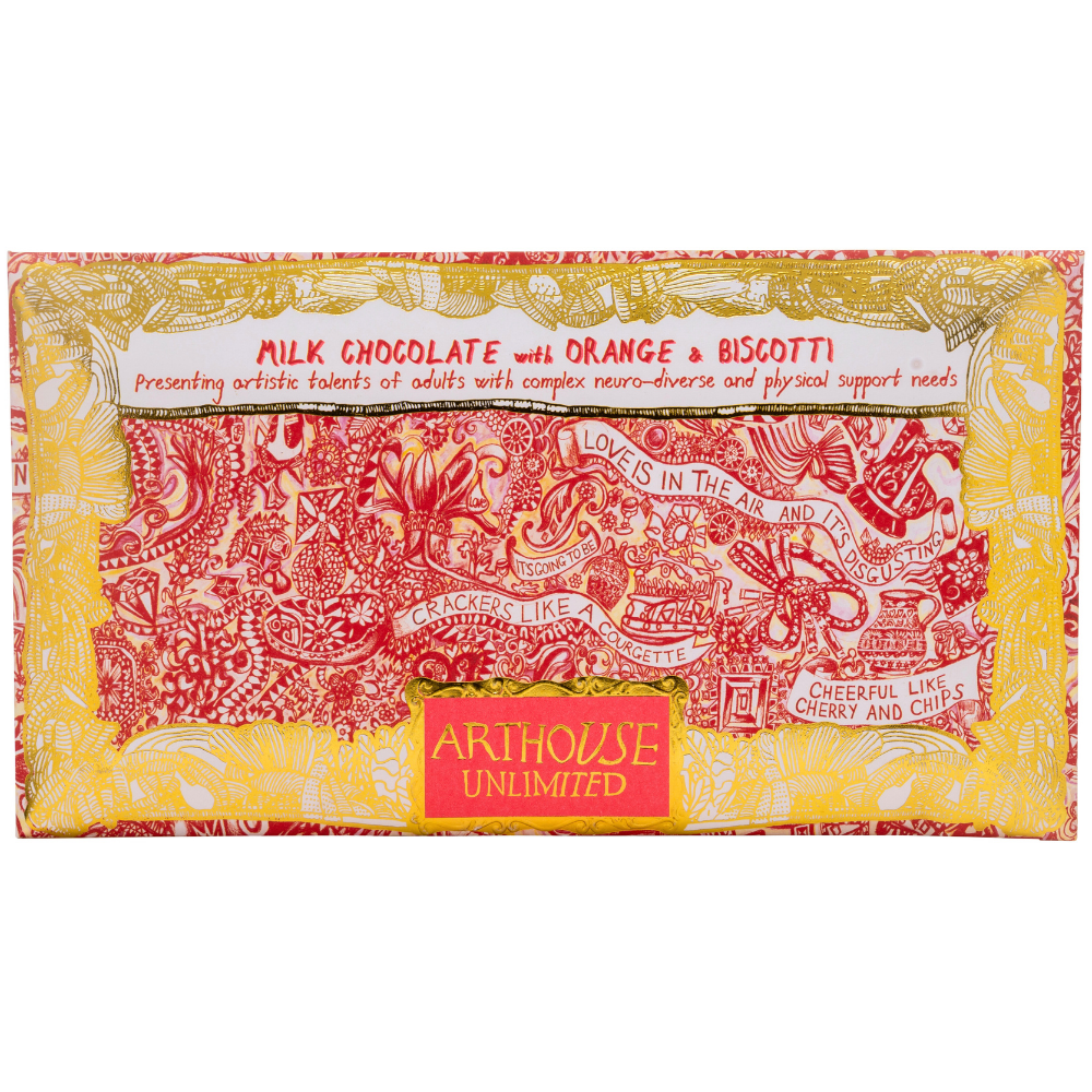 Arthouse Unlimited | Love is in the Air, Milk Chocolate Bar with Orange and Biscotti