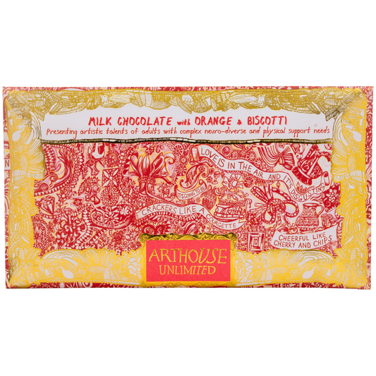 Arthouse Unlimited | Love is in the Air, Milk Chocolate Bar with Orange and Biscotti