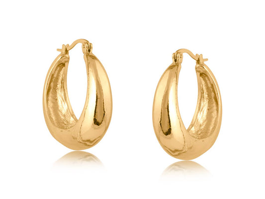 Big Metal London | Earrings | Sophia Organic Shape Hoops | Gold