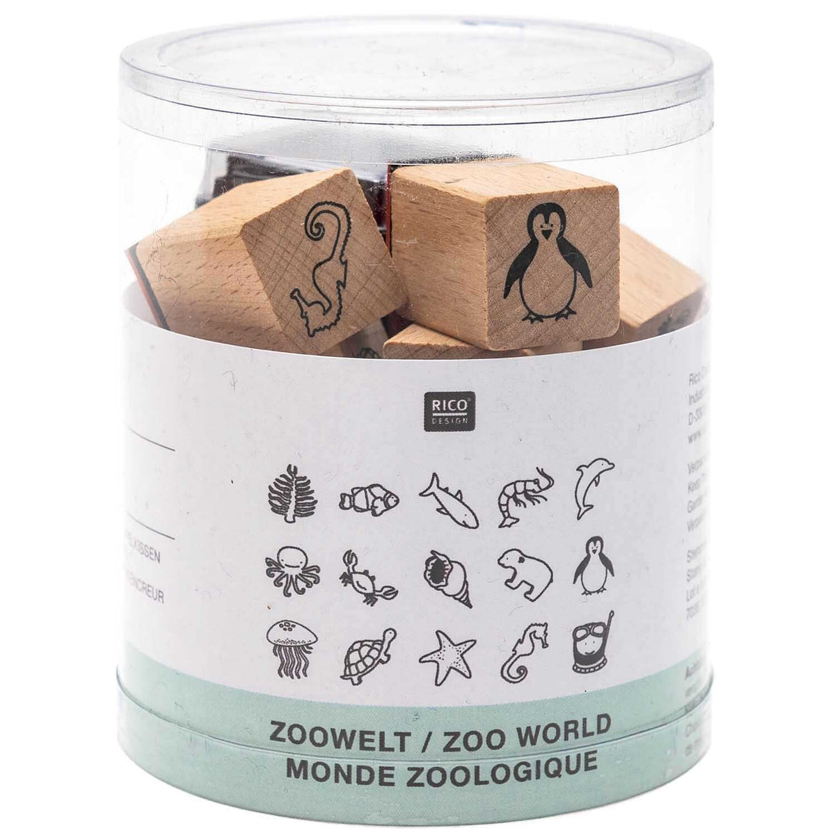 Rico | Paper Poetry | Stamp Set | Zoo World (15 pieces)