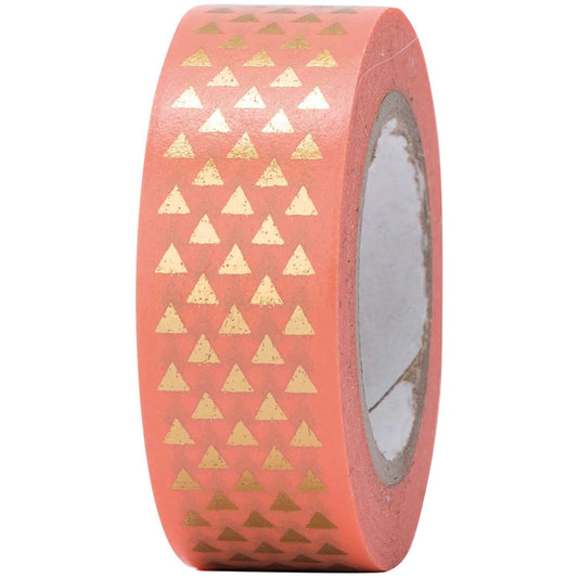 Rico | Paper Poetry | Washi Tape | Peach + Triangles Gold