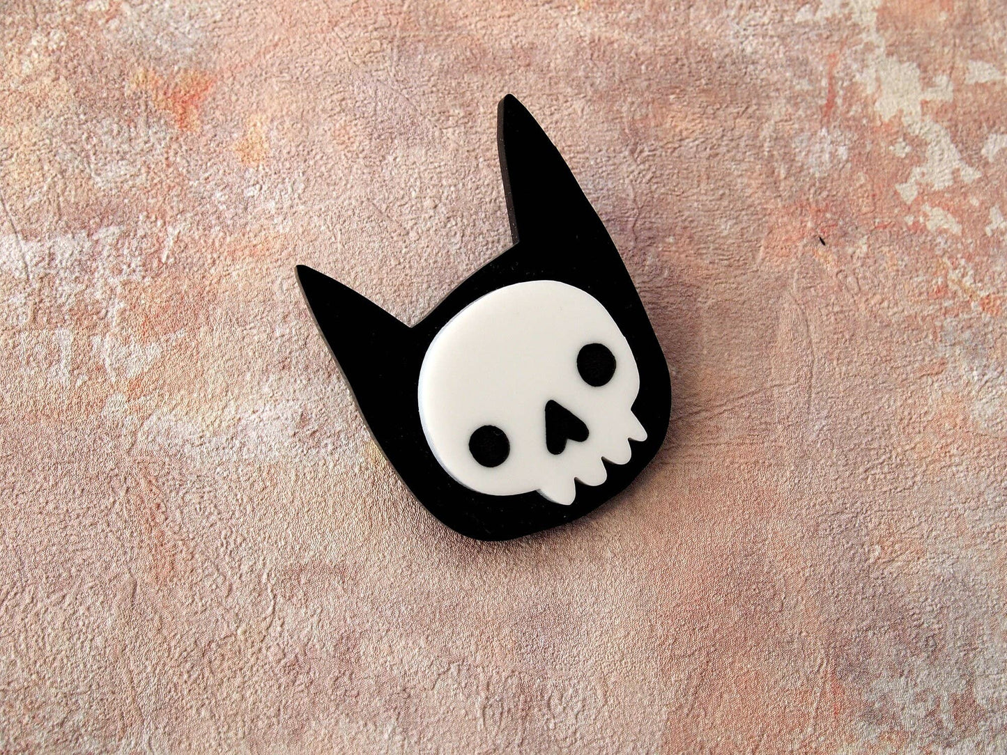 I Like Cats | Laser Cut Acrylic Brooch | Skull Cat