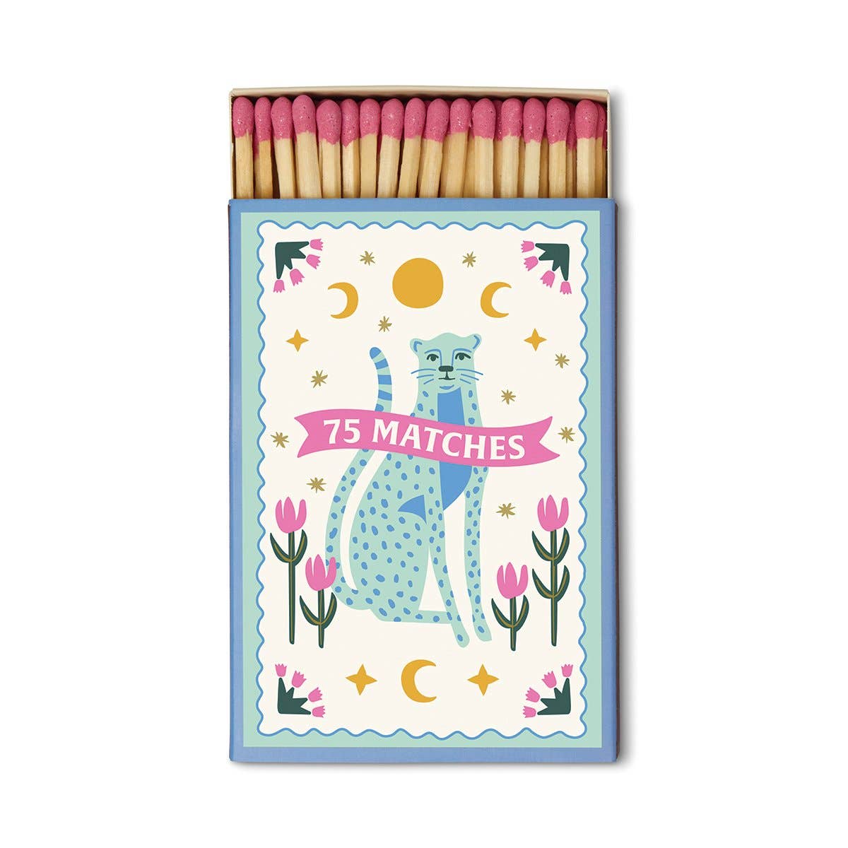 Paddywax | A Dopo Cheetah Boxed Matches | 75 x Hot Pink Tipped Matches