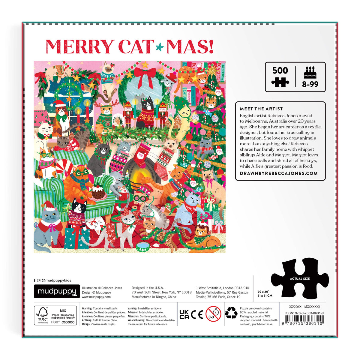 Jigsaw | 500 Piece Family Puzzle | Merry Catmas!