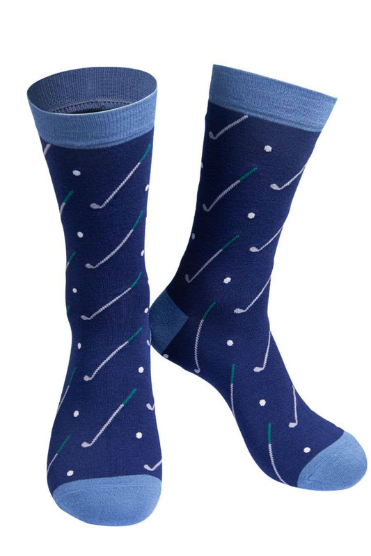 Sock Talk | Mens Bamboo Socks | Golf, Navy Blue | UK 7-11