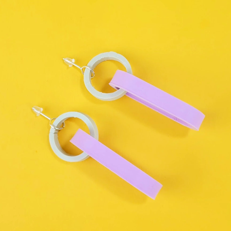 Will Sharp | Chain Drop Earrings | Lavender/Cream