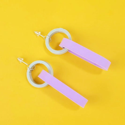 Will Sharp | Chain Drop Earrings | Lavender/Cream