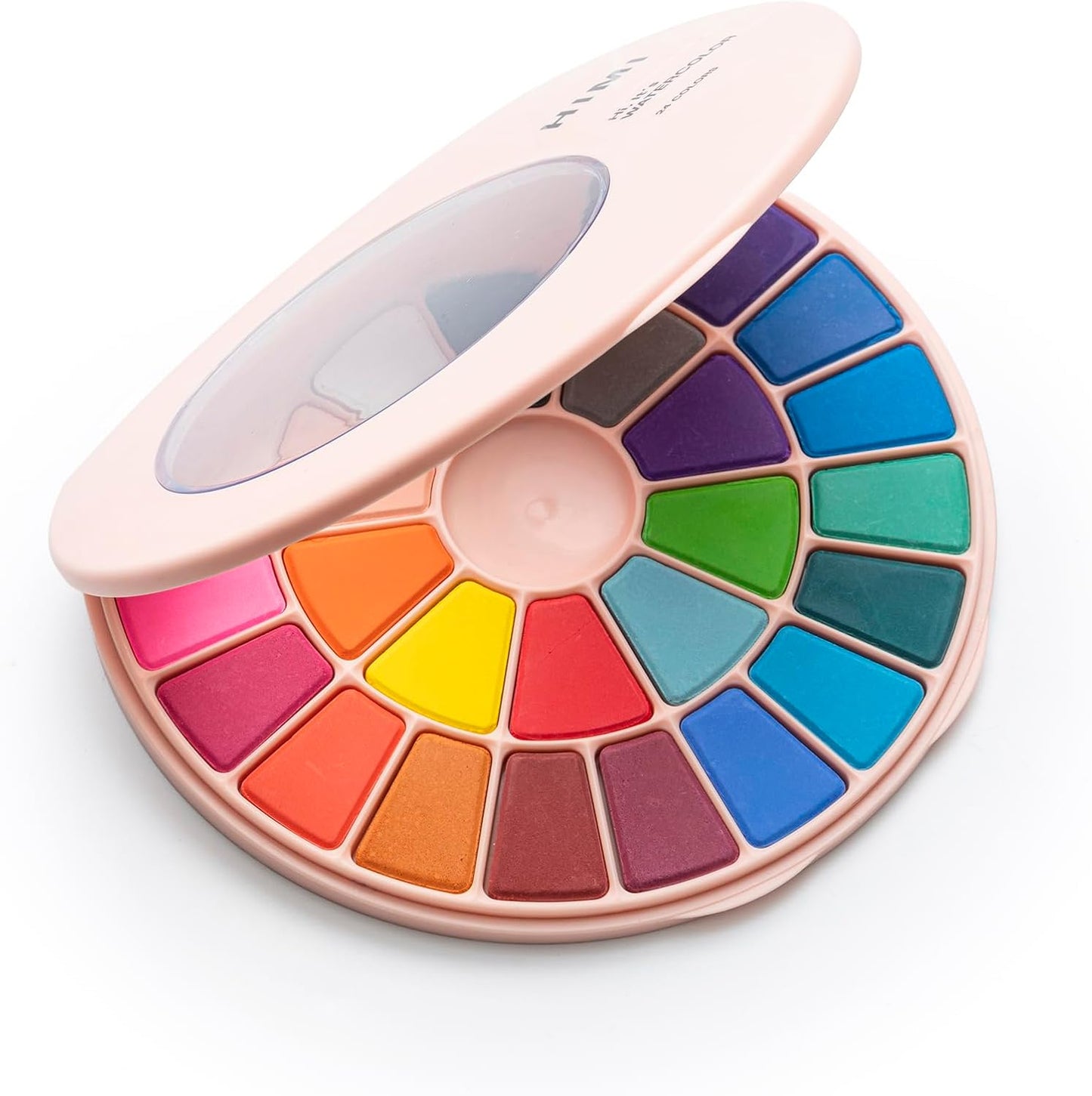 Himi | Solid Watercolour Palette | 24 x Colours (Pink Case)