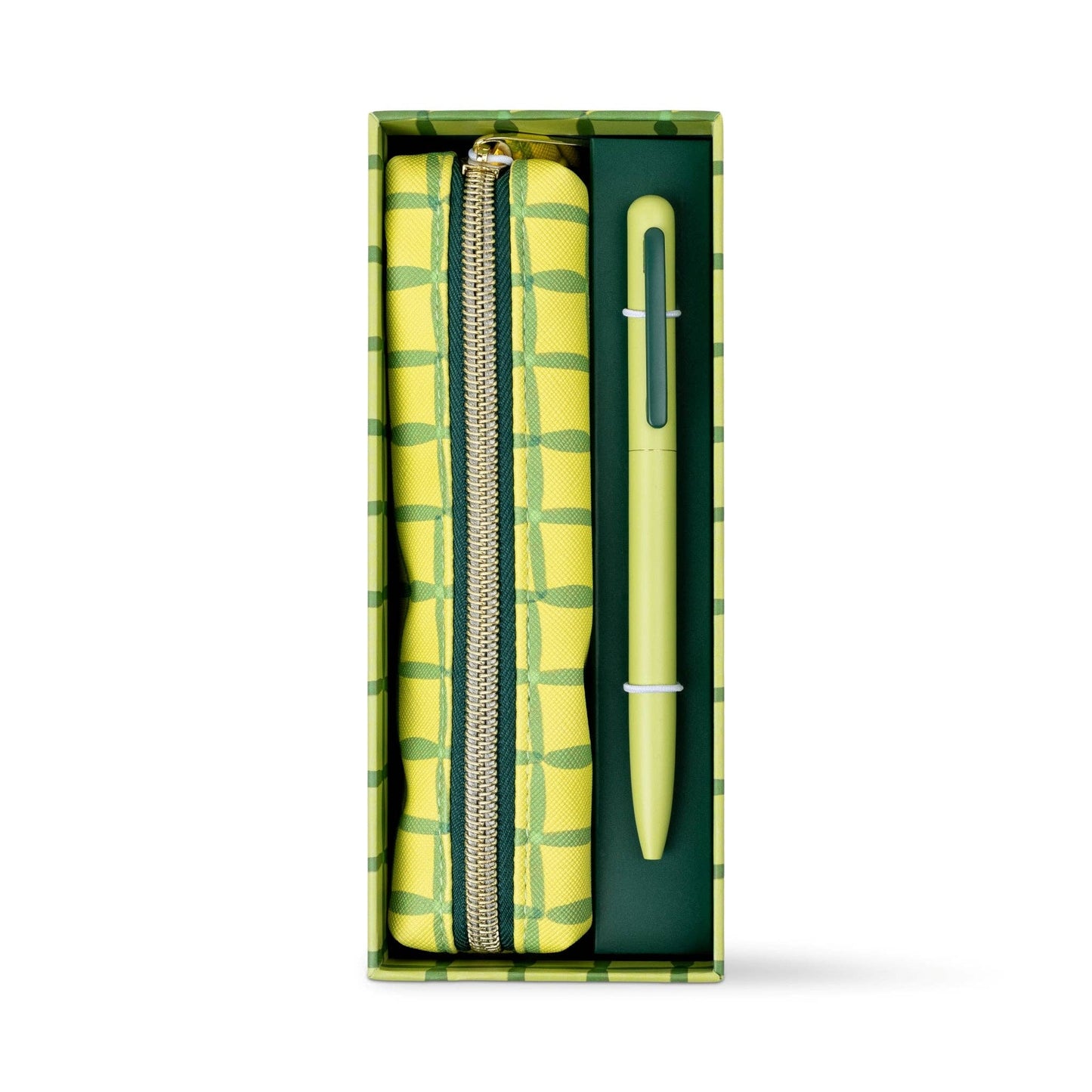 Designworks Collective | Ink Pen & Pouch Set | Green Lattice