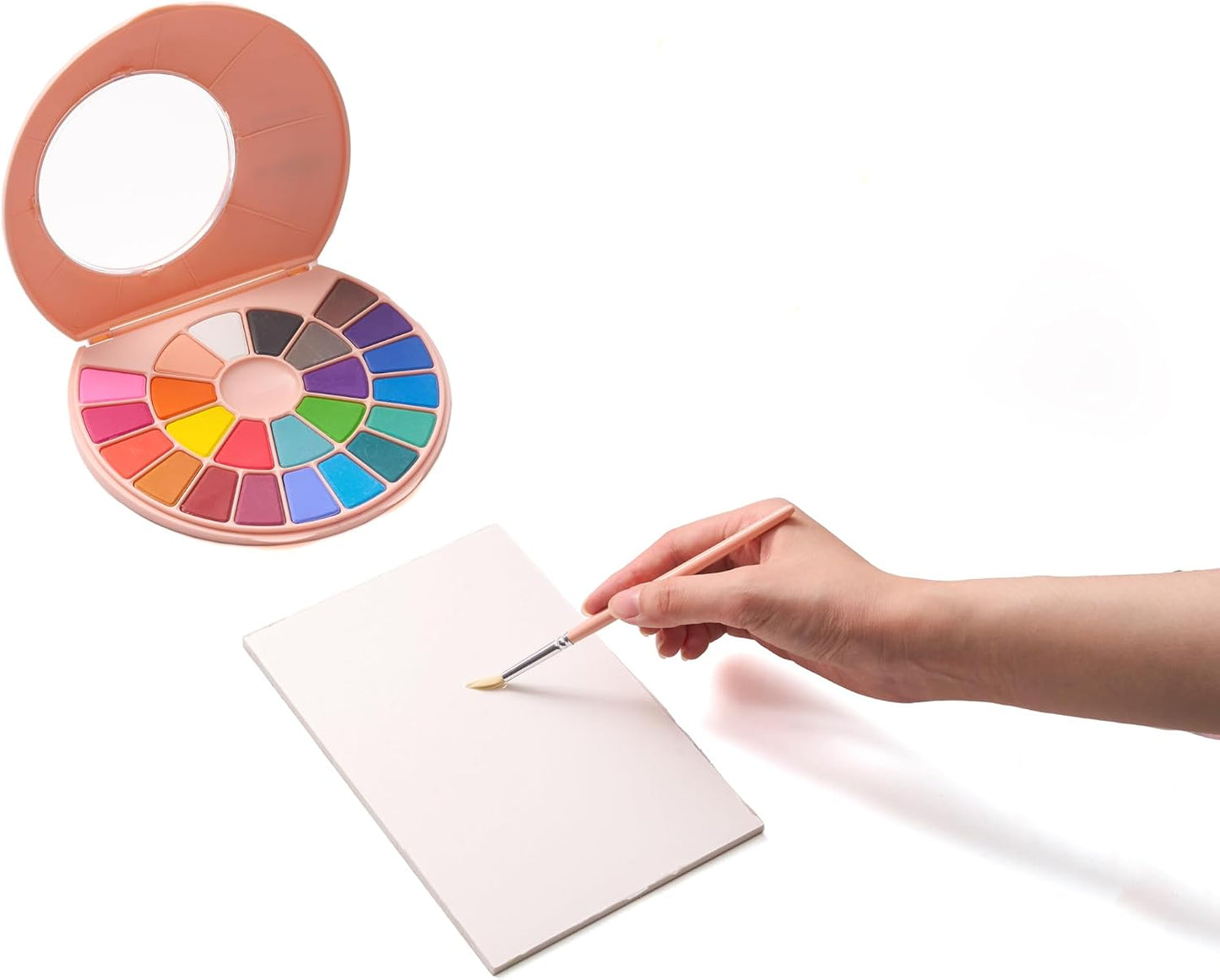 Himi | Solid Watercolour Palette | 24 x Colours (Pink Case)