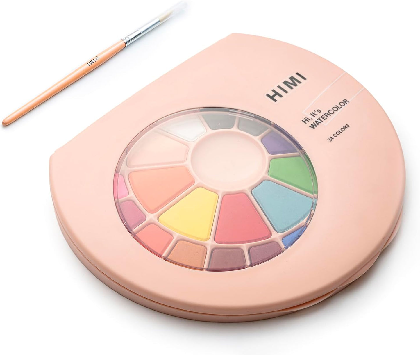 Himi | Solid Watercolour Palette | 24 x Colours (Pink Case)