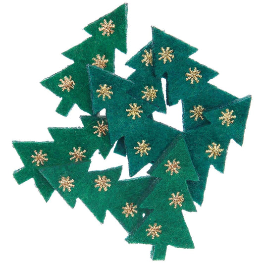 Rico | Felt Fir Tress Green-Gold Embroidered