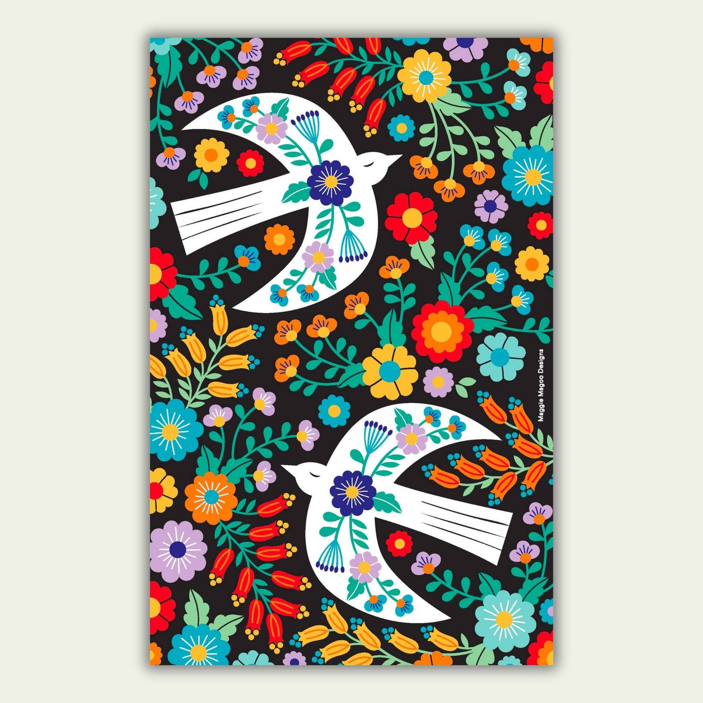 Maggie Magoo | tea Towel | Bright Folk Birds