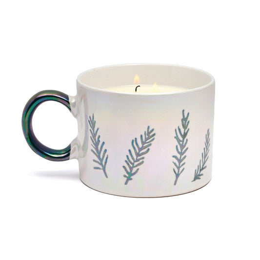 Paddywax | Ceramic Mug Candle | Cypress & Fir | White