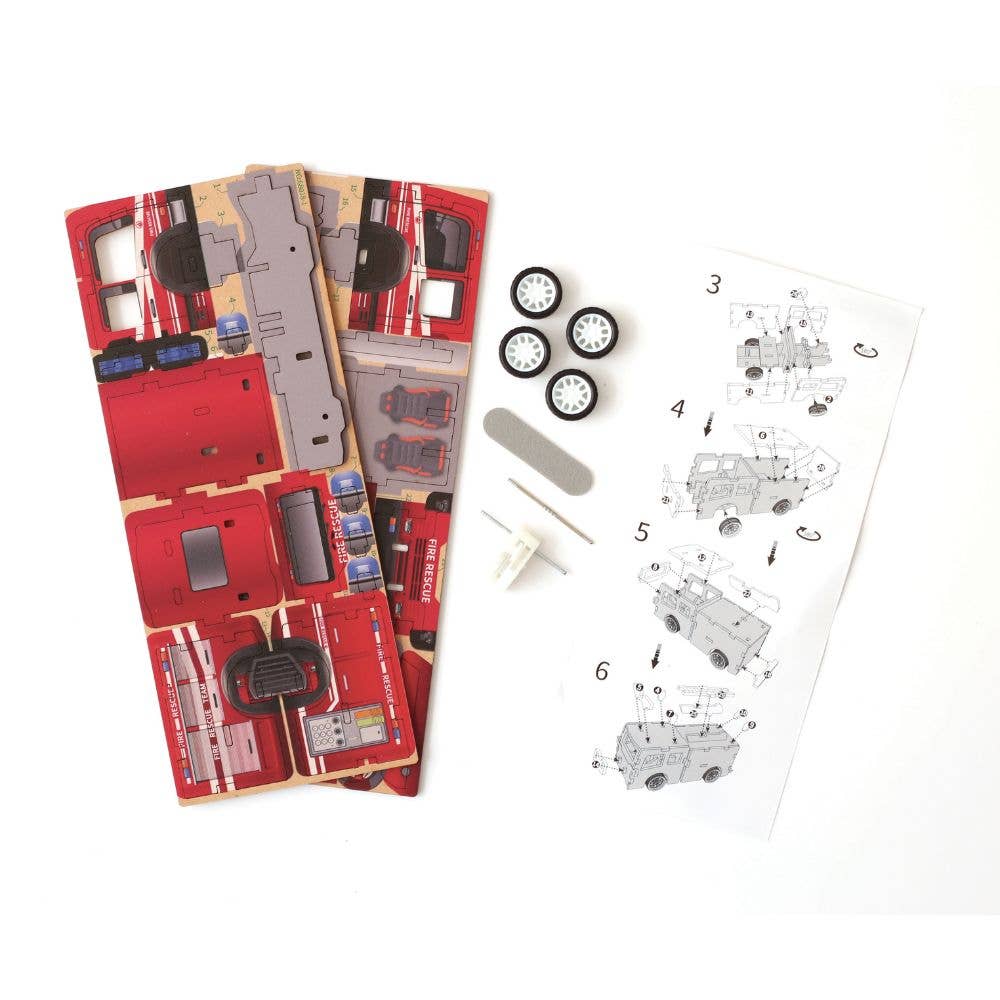 Graine Creative | Wooden 3D Model | Fire Truck