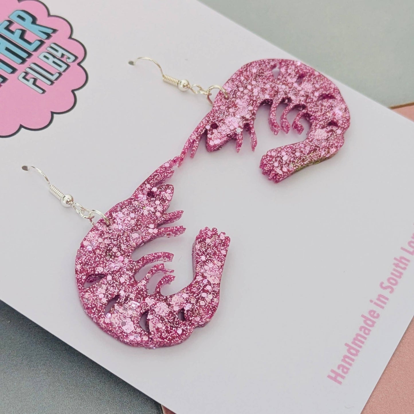 By Heather Filby | Glitzy Glitter Earrings | Shrimp