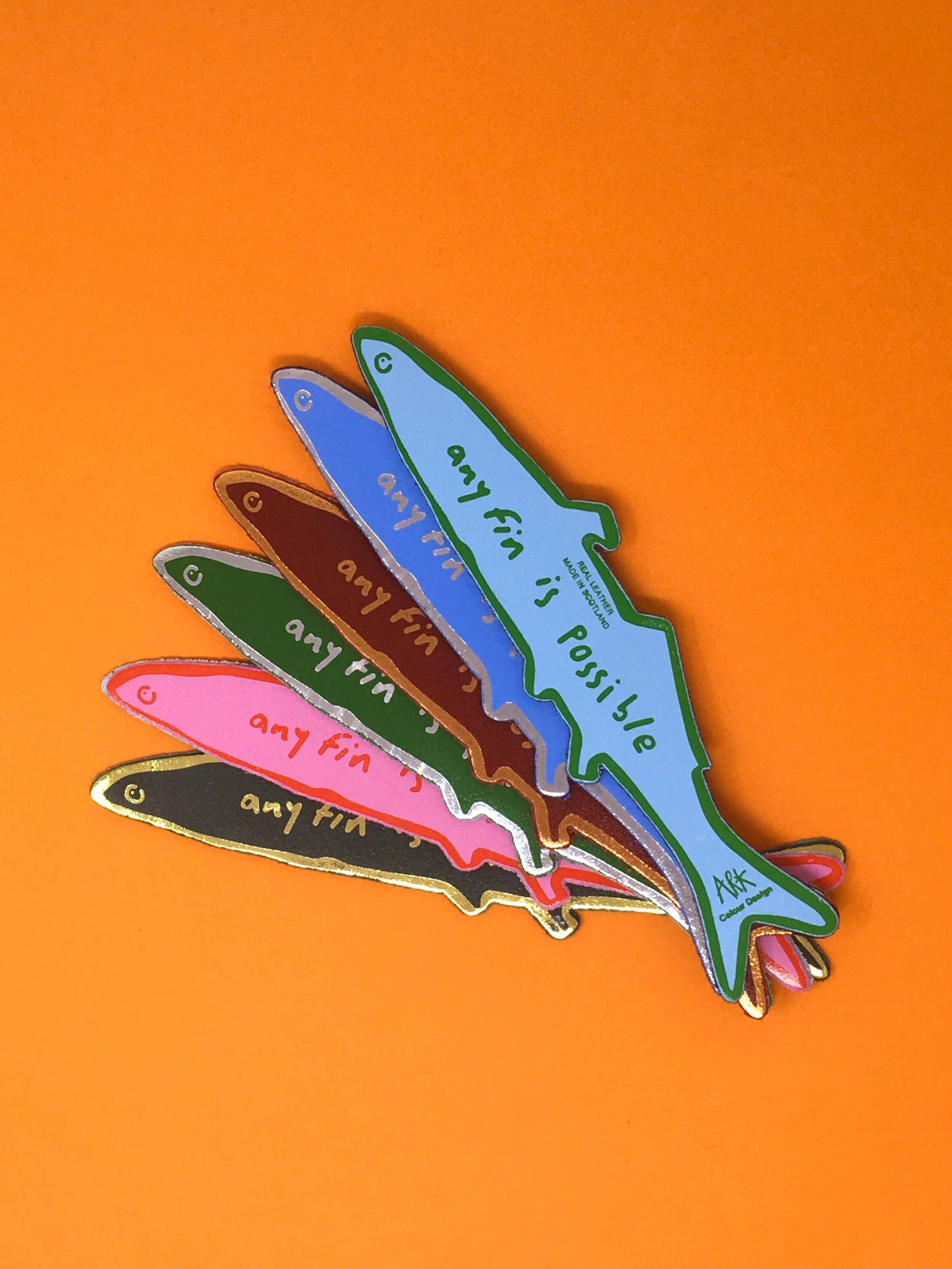 Ark | Fish "Any Fin is Possible" Bookmark | Hot Pink