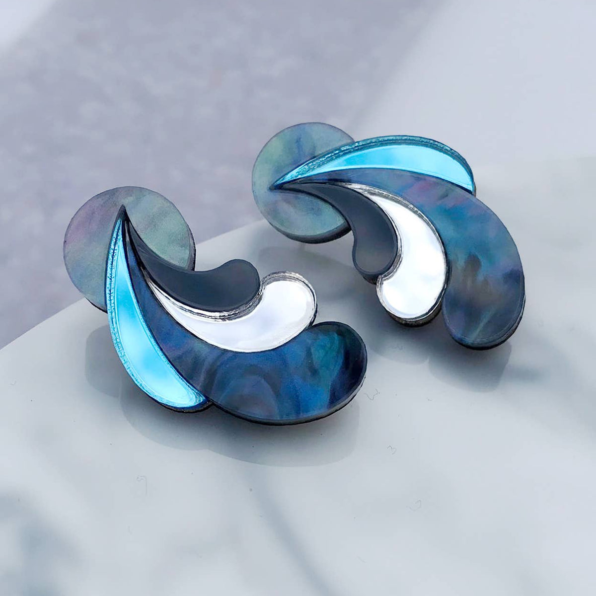 Rosa Pietsch | Psychedelic Wave Statement Studs | Lunar
