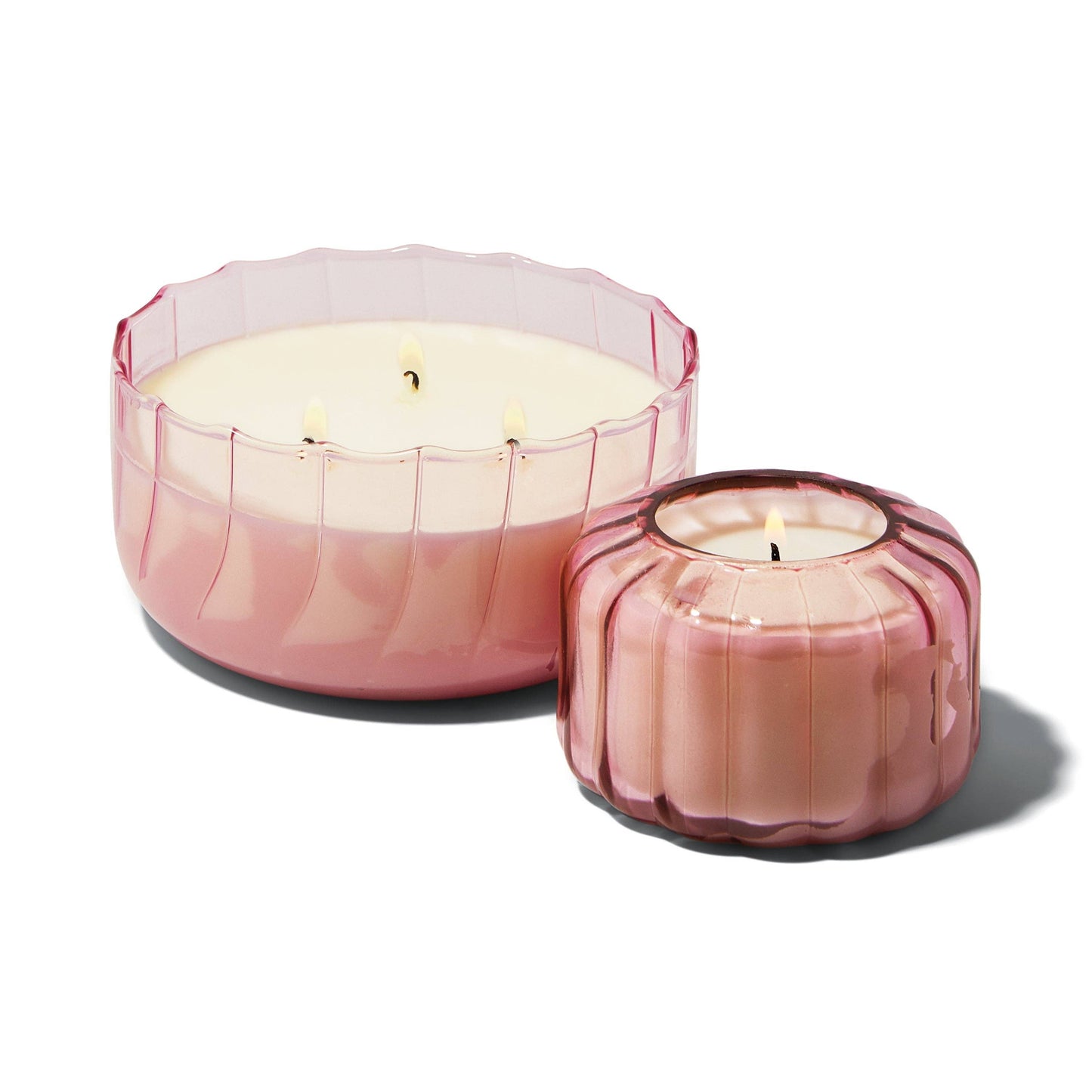 Designworks Collective | Paddywax Ripple Glass Candle - 128g | Desert Peach