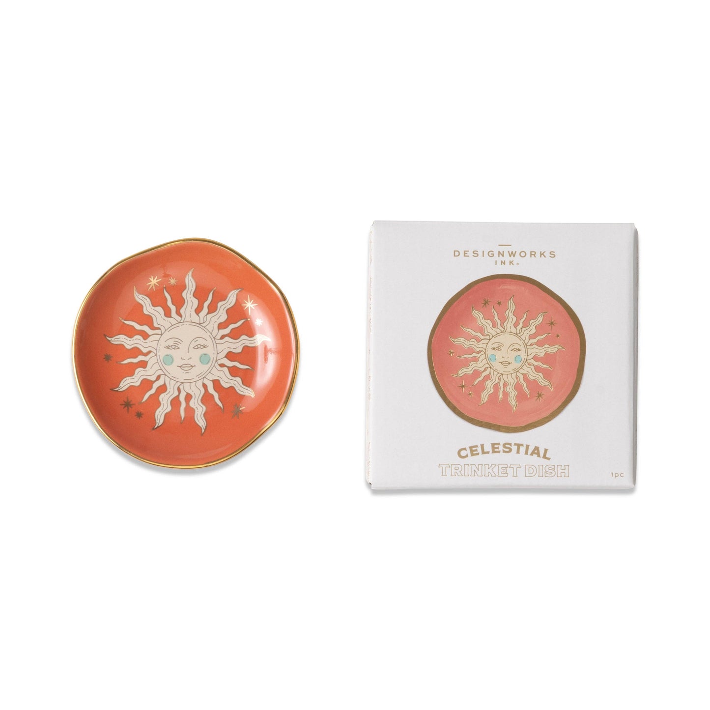 Designworks Collective | Celestial Ceramic Trinket Dish | Terracotta Sun