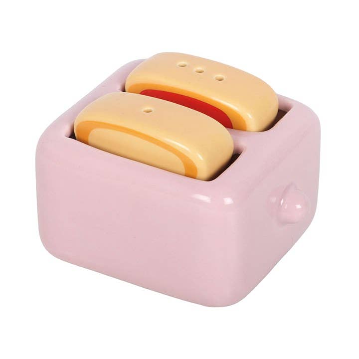 Kawaii Salt and Pepper Shakers | Toasts in Toaster Holder