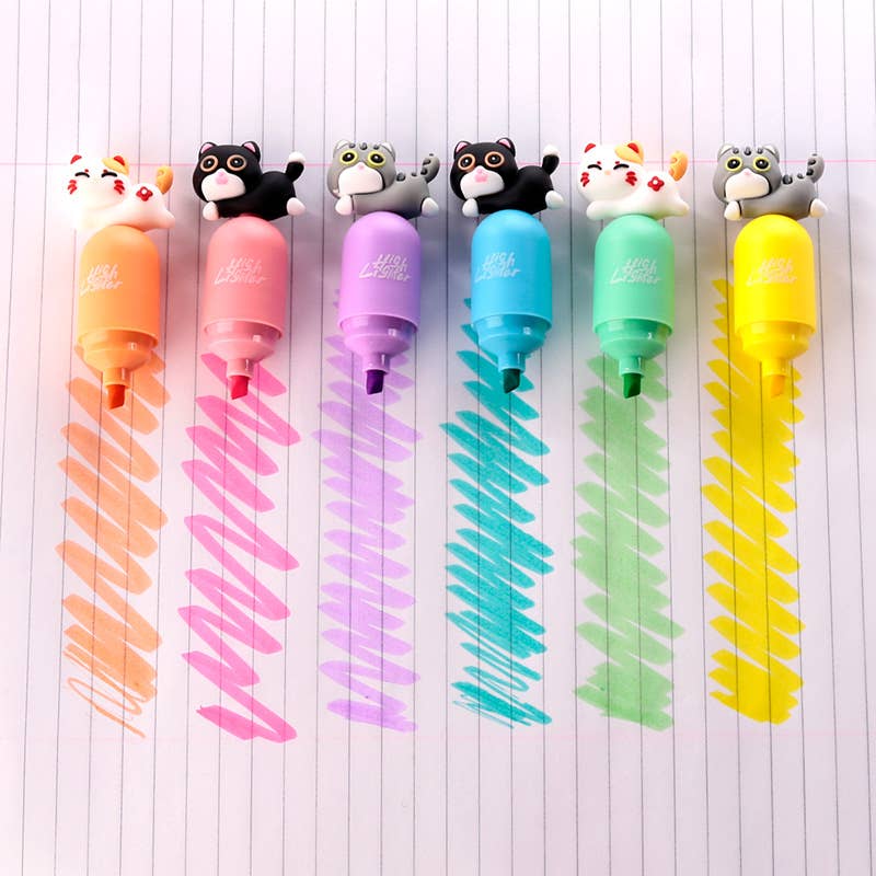 Highlighter Pen, Cat Topper, Various,Puckator, in Store Only