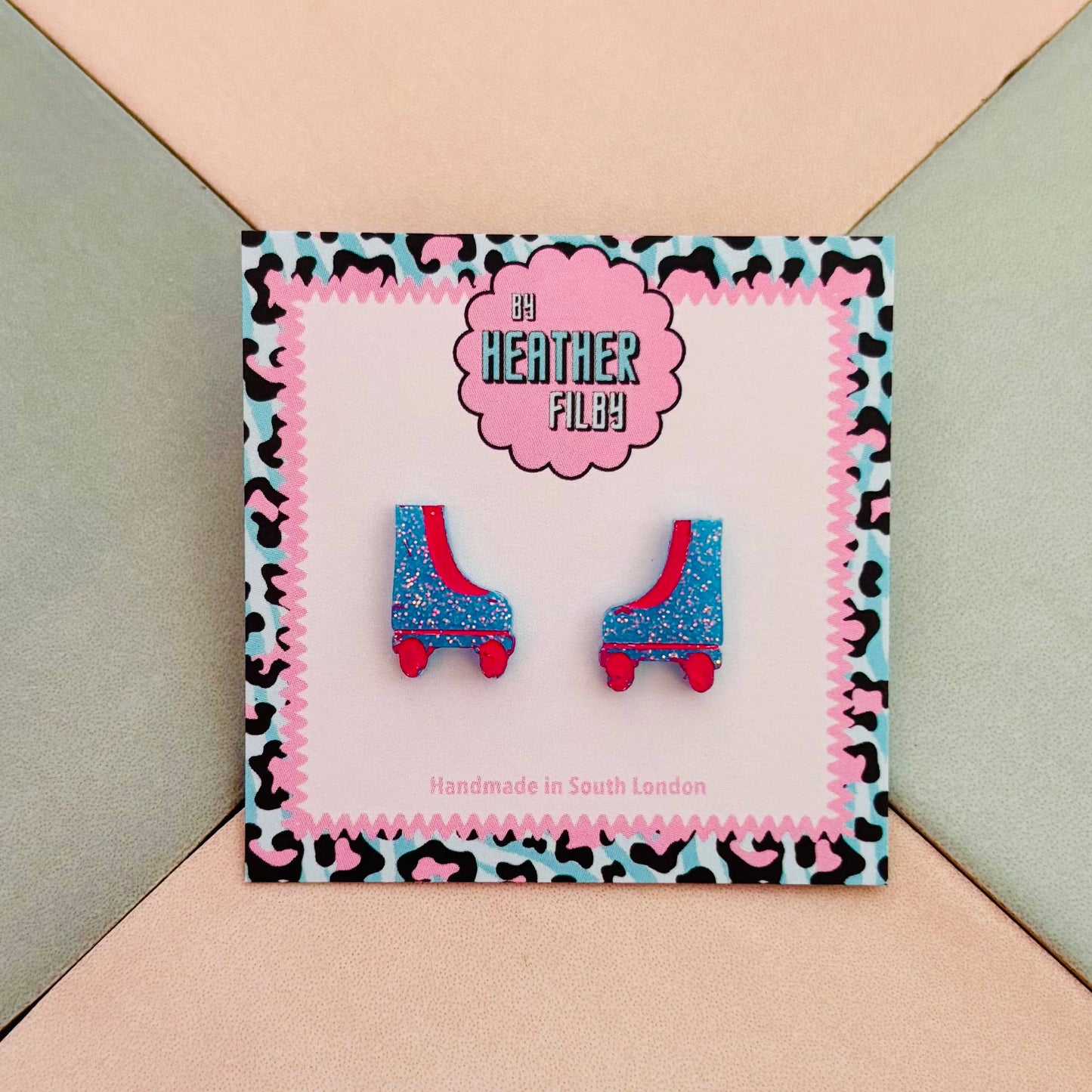 By Heather Filby | Glitter Stud Earrings | Roller Skate