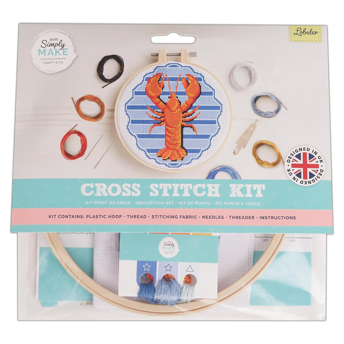 Simply Make | Cross Stitch Kit | Lobster