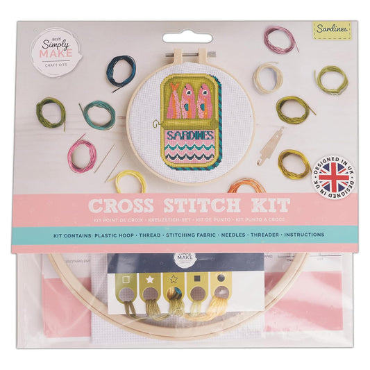 Simply Make | Cross Stitch Kit | Sardines