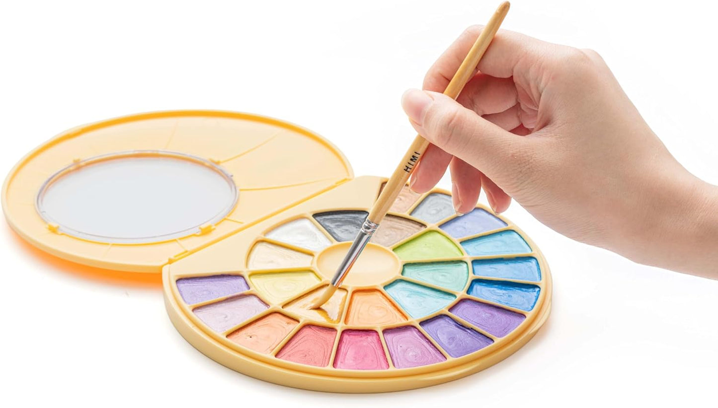 Himi | Semi-Moist Watercolour Palette | 24 x Metallic Colours