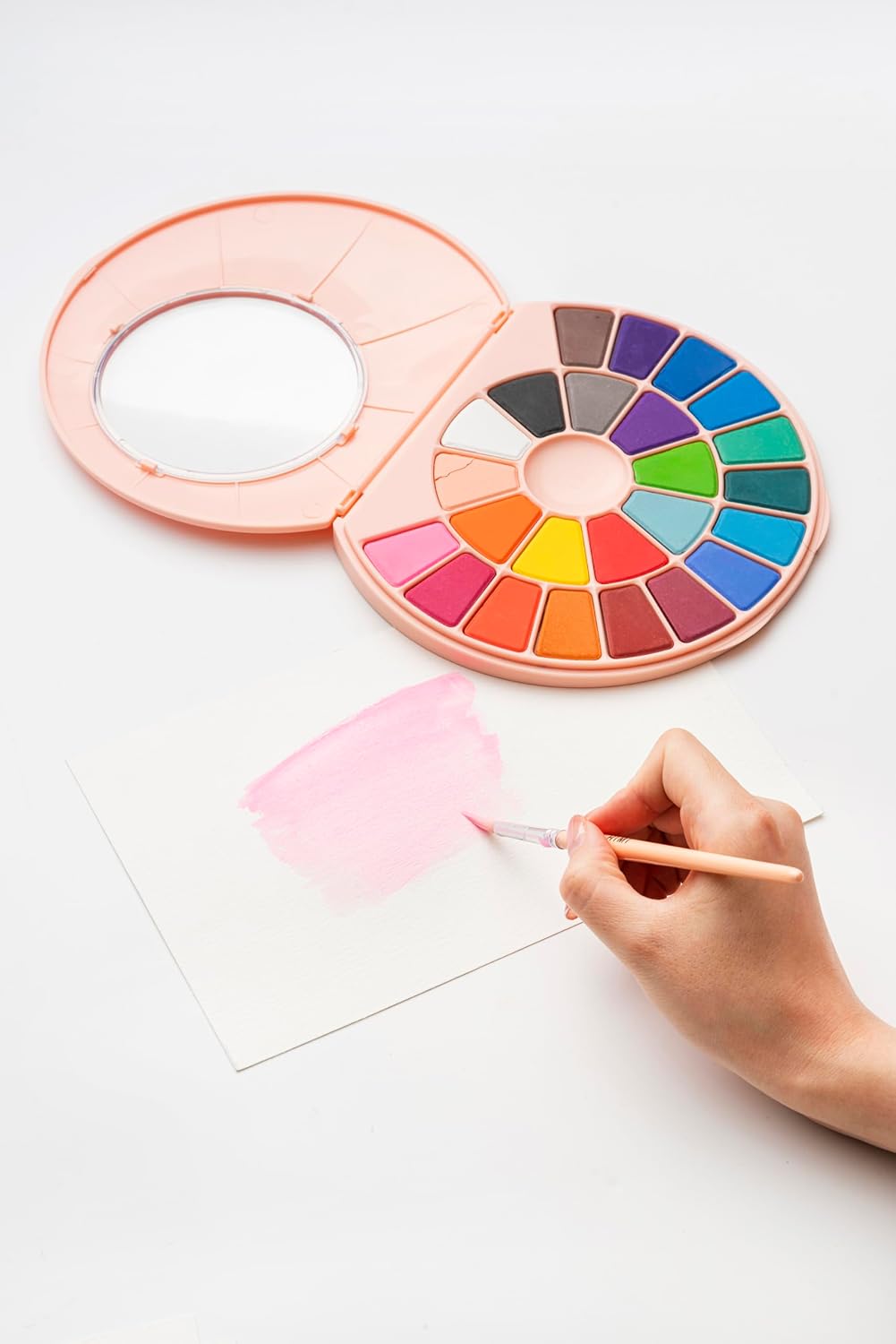 Himi | Solid Watercolour Palette | 24 x Colours (Pink Case)