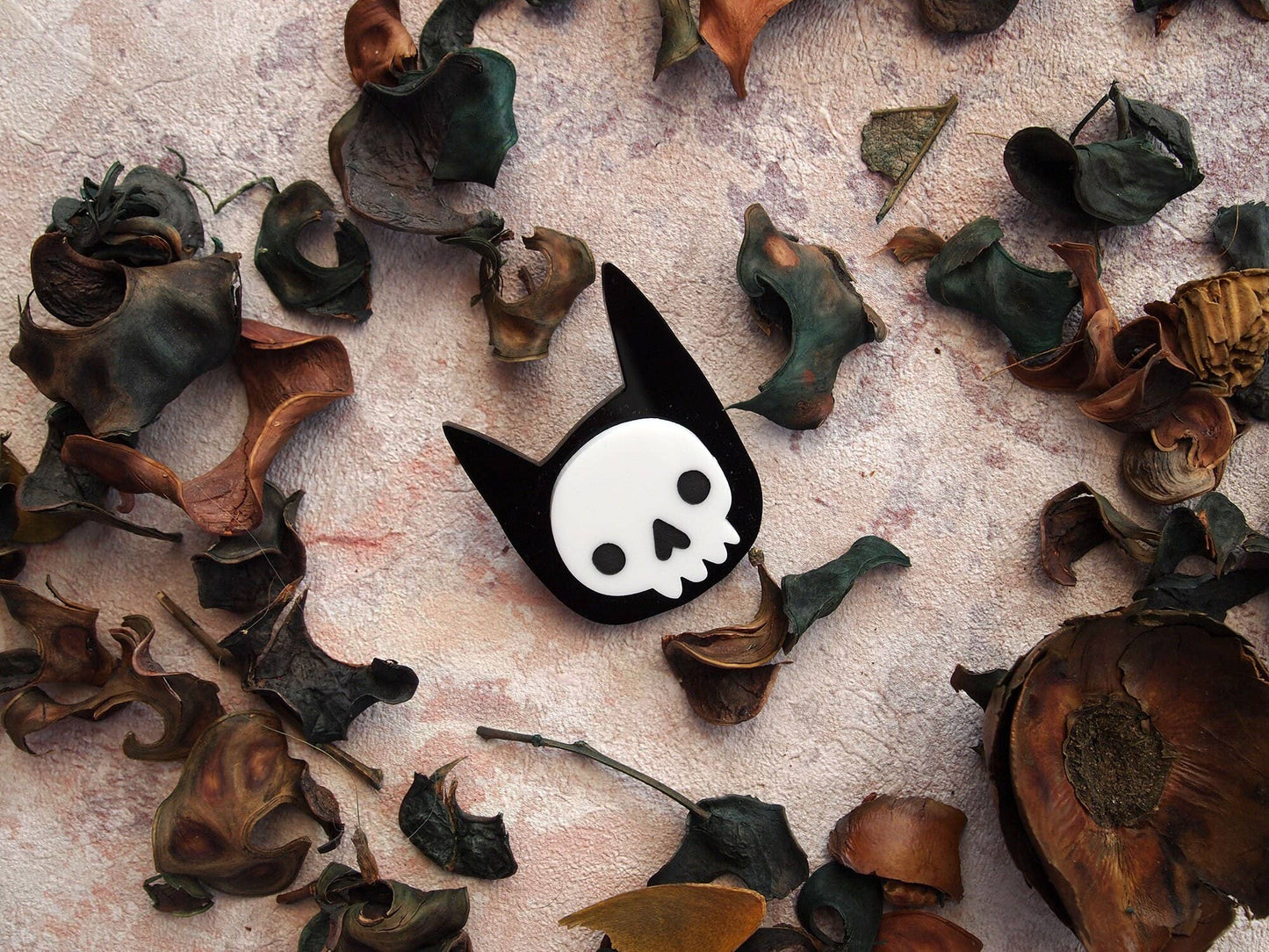 I Like Cats | Laser Cut Acrylic Brooch | Skull Cat