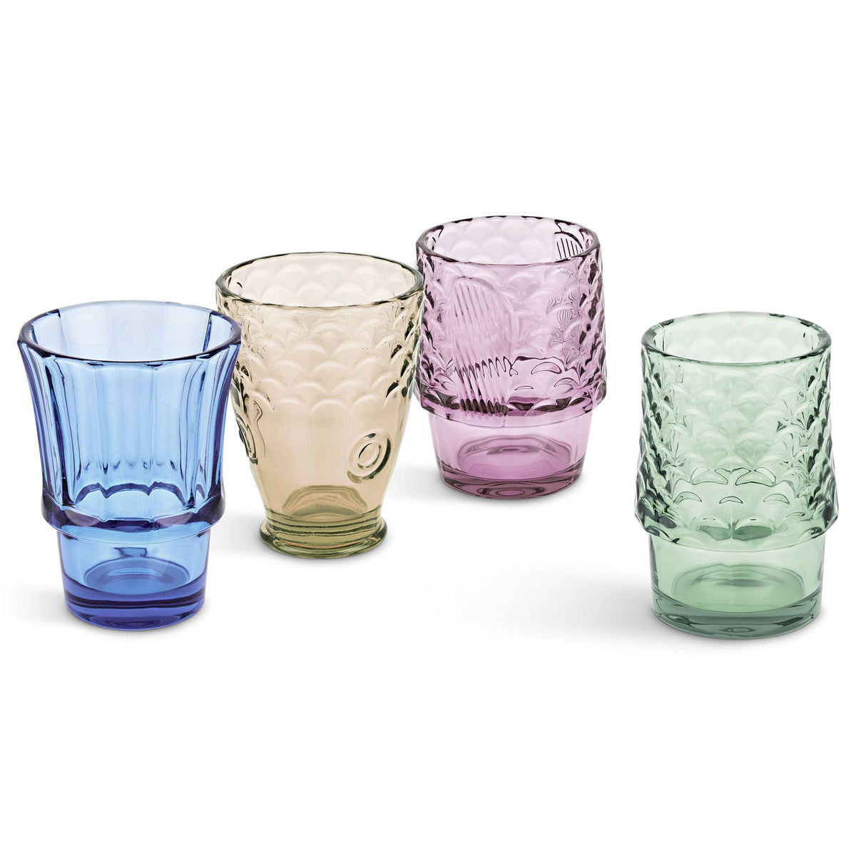 UBERSTAR | Rainbow Fish Stacking Drinking Glass | Set of 4