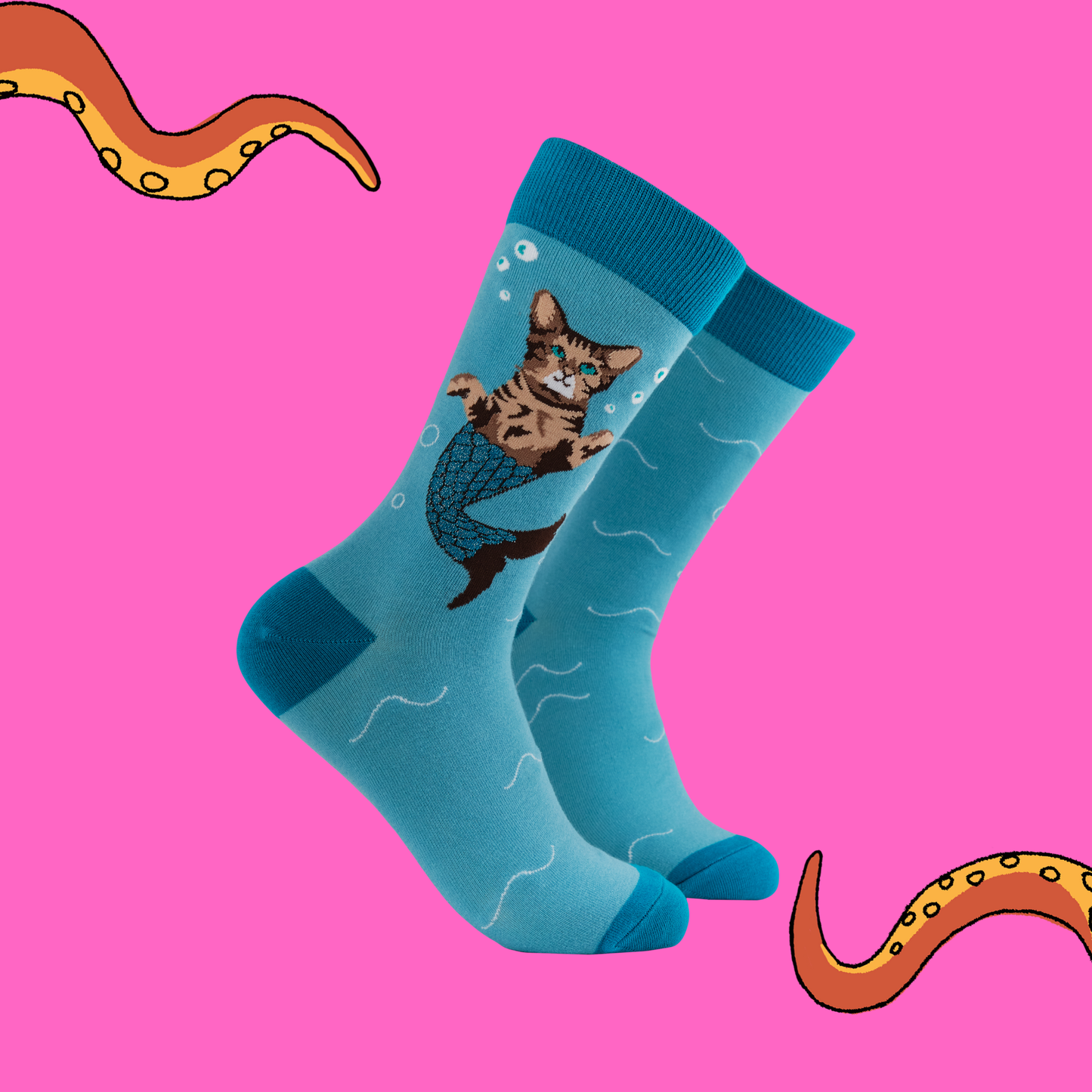 Socktopus | Cat Mermaid Socks - Purr-Maid | S UK 4-8