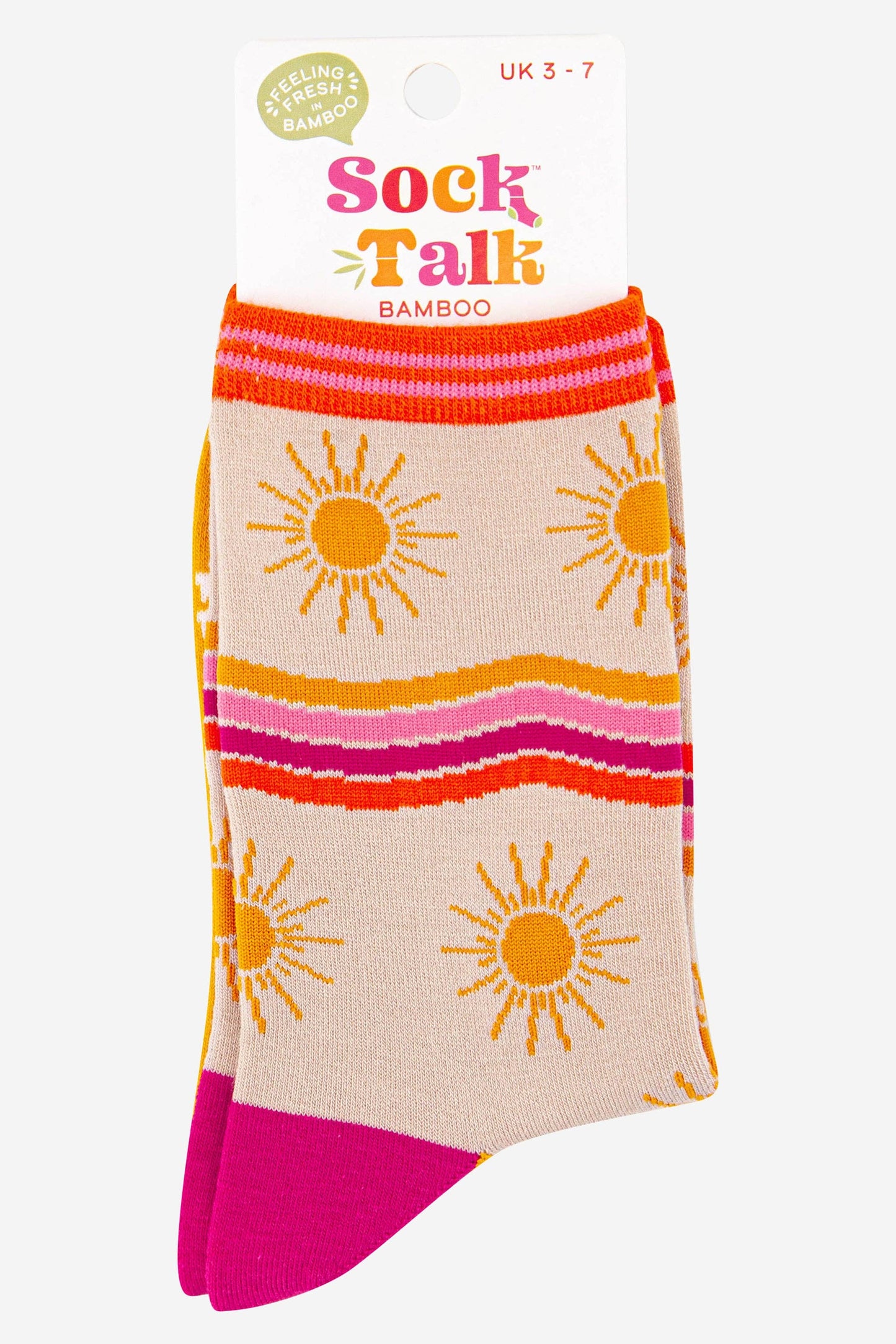 Sock Talk | Women's Sunshine and Stripe Bamboo Socks | UK 3-7 | EU 36-40