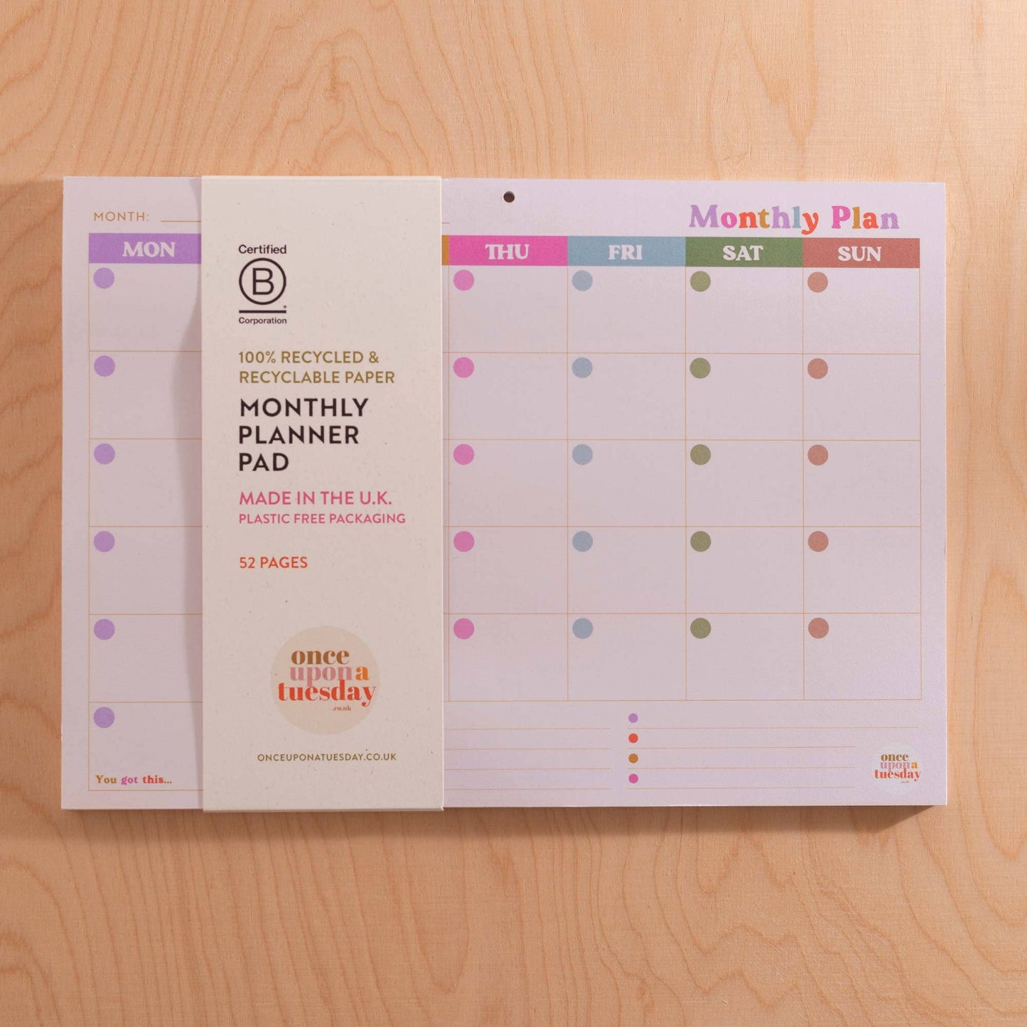 Good Tuesday | A4 Monthly Planner Pad | You Got This