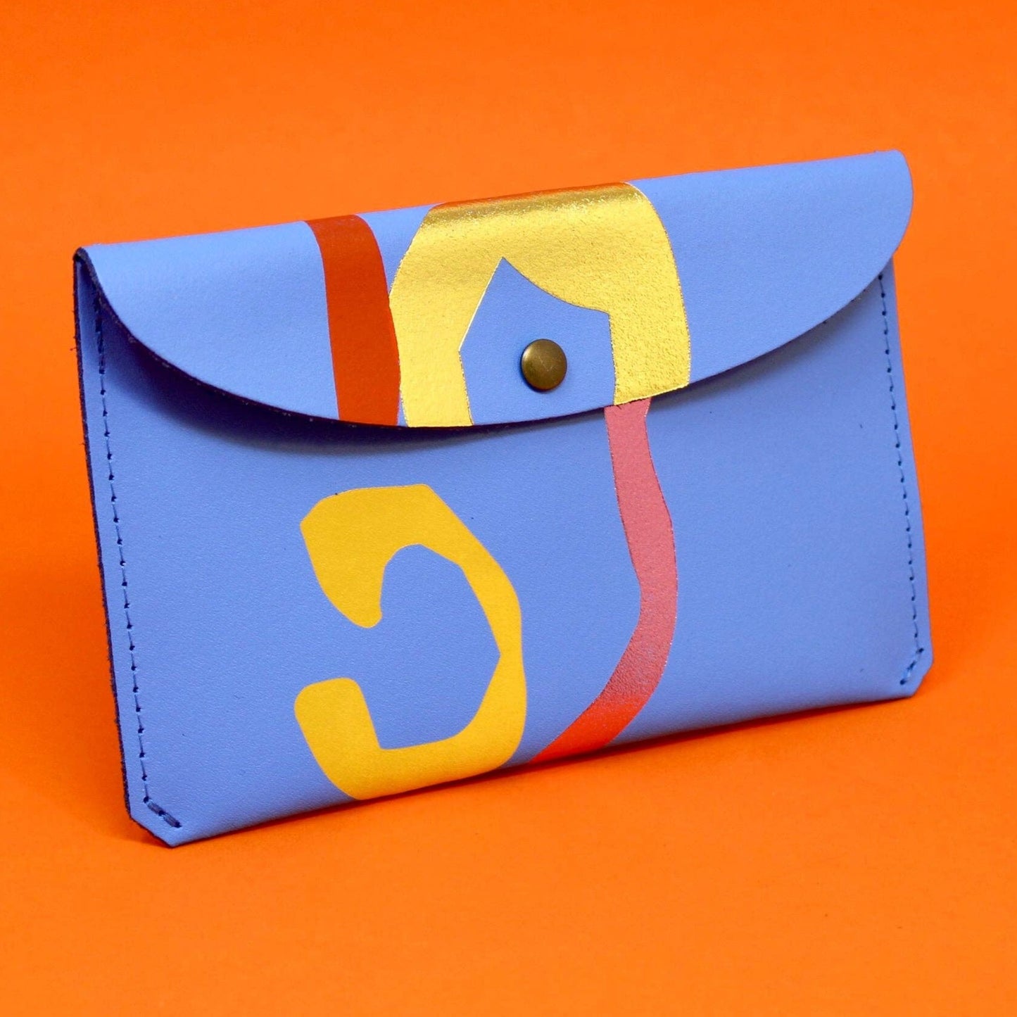 Ark | Abstract Popper Purse, Large | Cornflower