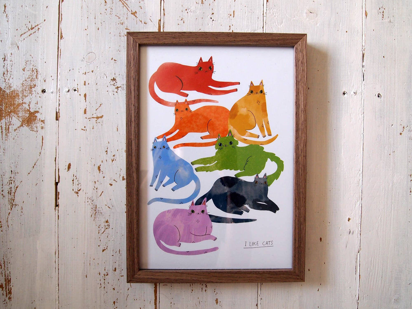 I Like Cats | A4 Print | Rainbow Cats