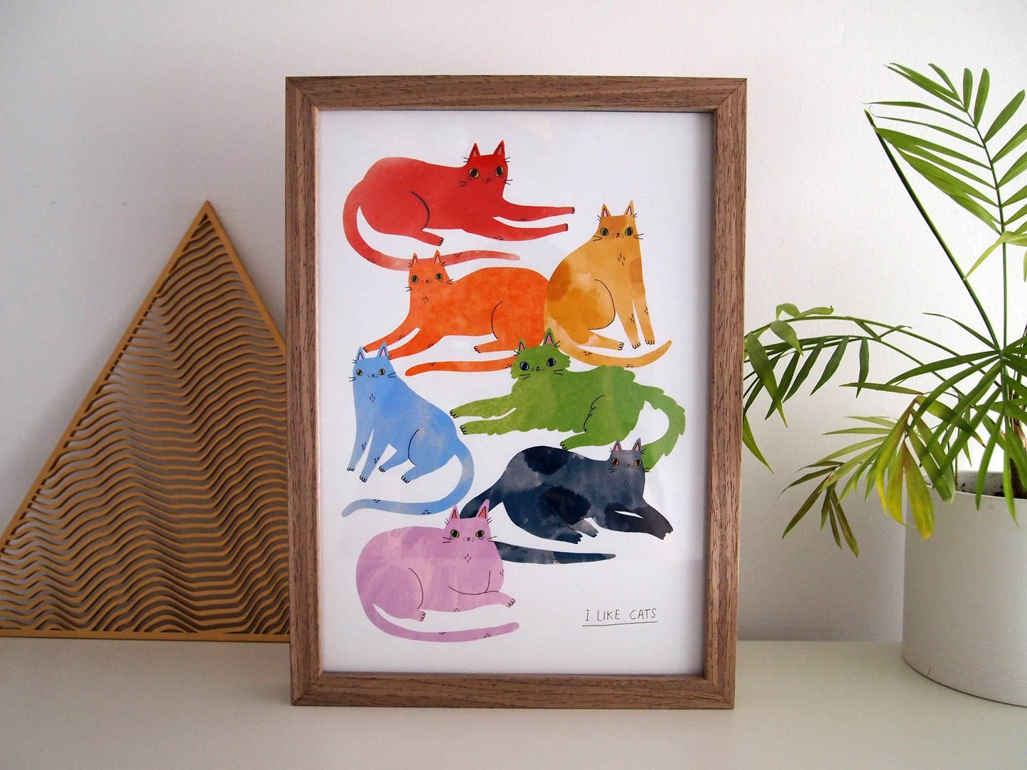 I Like Cats | A4 Print | Rainbow Cats