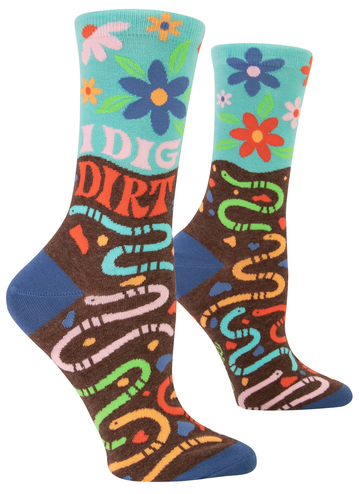 Blue Q | Women's Crew Socks | I Dig Dirt Crew