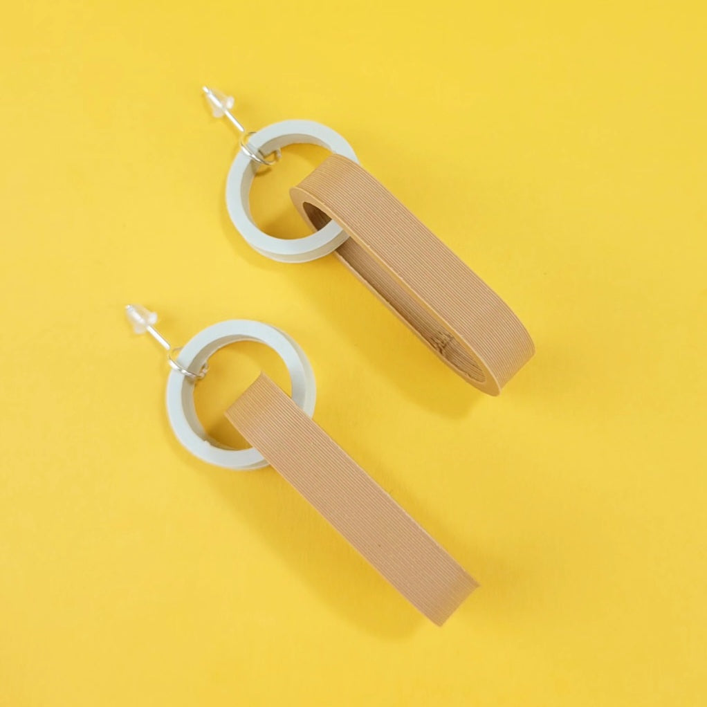 Will Sharp | Chain Drop Earrings | Brown/Cream