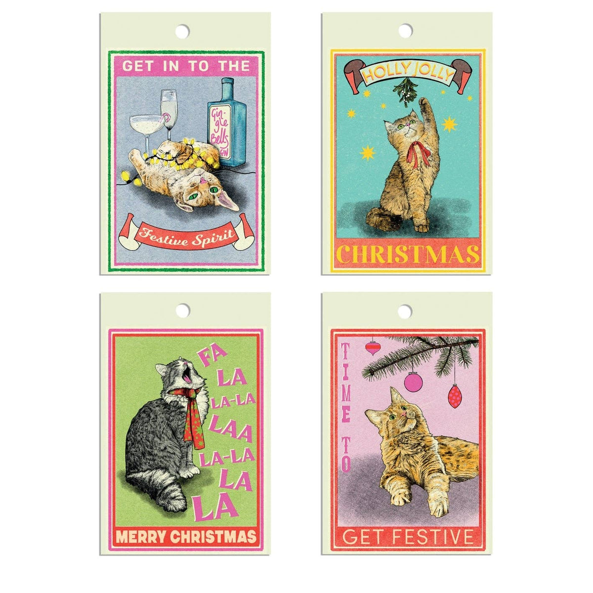 Fawn & Thistle | Feline Festive Gift Tag (Pack of 8)