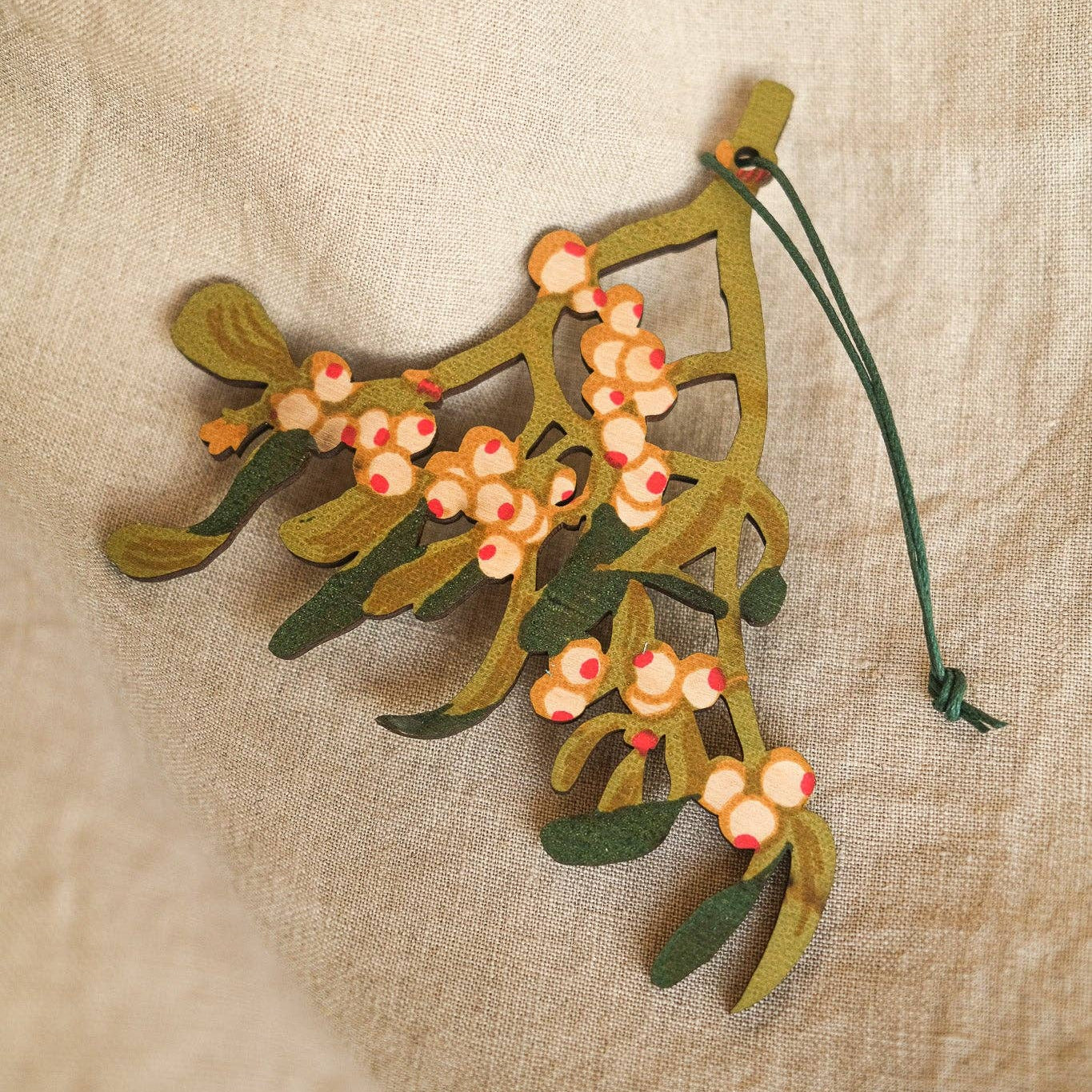 East End Press | Wooden Ornament | Mistletoe