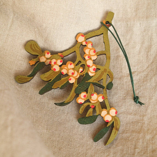 East End Press | Wooden Ornament | Mistletoe