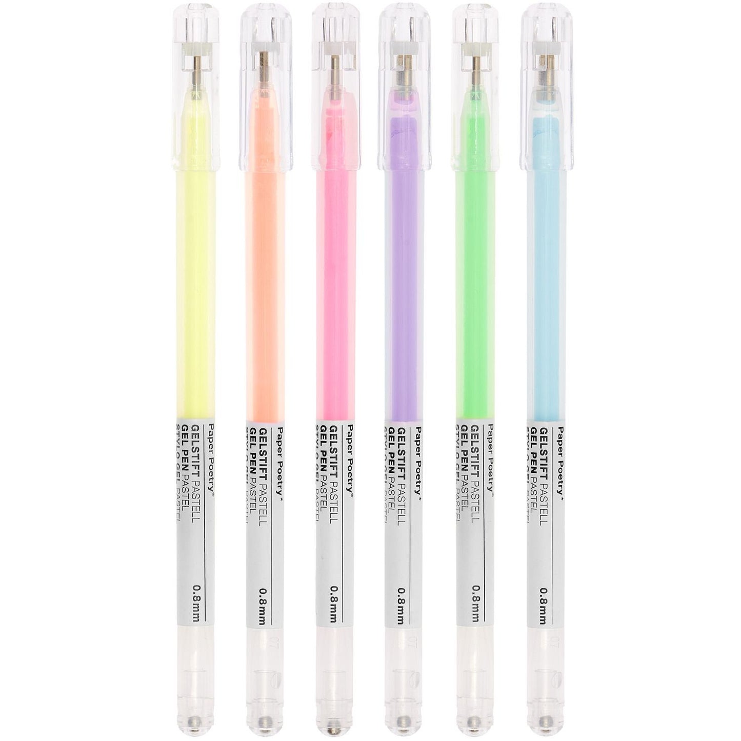 Rico | Paper Poetry Gel Pens | Multicoloured Set of 6 | Pastel